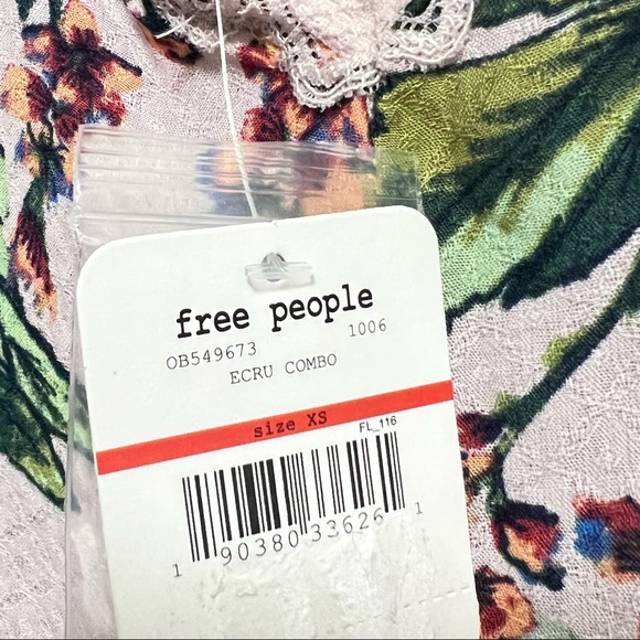 ntimately Free People  Boho Marsha Slip Dress XS Ecru Combo  Lace Floral Mini. - Picture 10 of 12